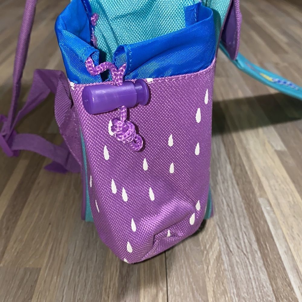 Vintage 90s kids school backpack color block purple teal green little mouse bag - Picture 6 of 10